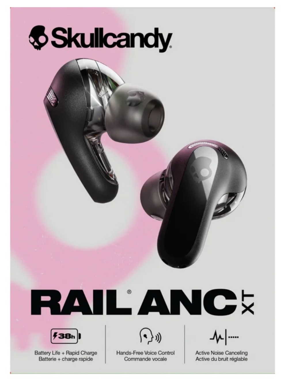 Skullcandy RAIL ANC XT True Wireless Earbuds in Black and Gray